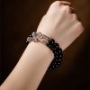 Obsidian Buddha Beads Couple Bracelet DIY