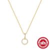 S925 Sterling Silver Light Luxury Interlocking Micro Inlaid Zircon Clavicle Chain