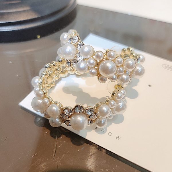 Silver Needle Temperament Pearl Circle Earrings Female Net Red