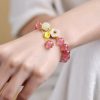 Hetian Jade Peach Blossom Strawberry Quartz Bracelet Girls' Crystal Bracelet