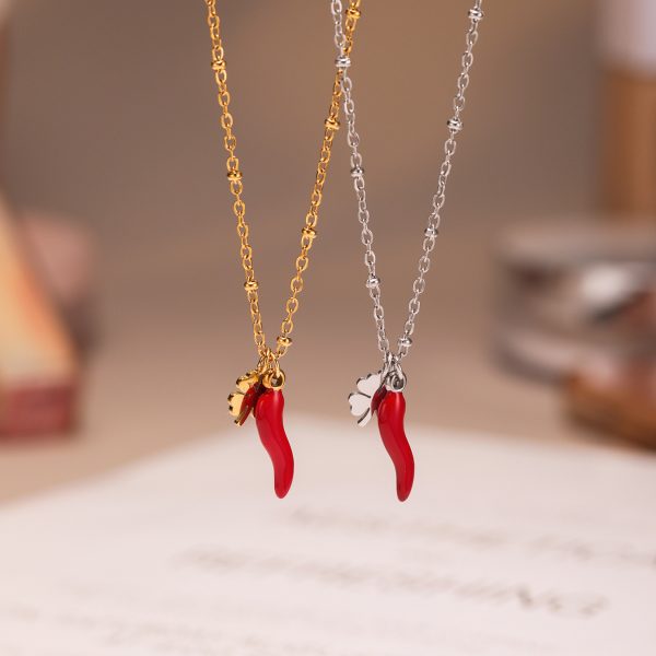 Colored Glaze Pepper Accessories Necklace Bracelet