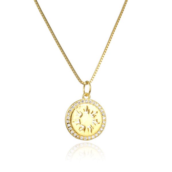 Sun Fire Round Clavicle Chain Necklace Female S925 Sterling Silver