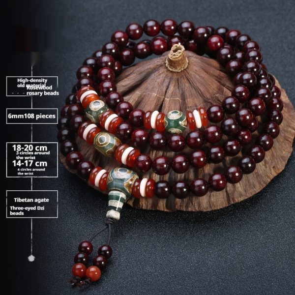 Pterocarpus Santalinus Bracelet Men's 108 Beads