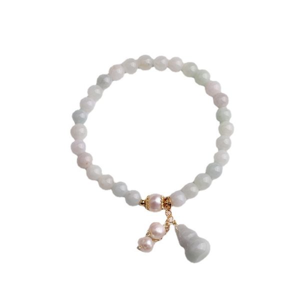Natural Emerald Jade Ins Special-interest Design Pearl Jade Gourd Bracelet