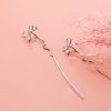 S925 Silver Bow Hanging Earrings Korean Style Lady Temperament