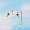 Star And Moon Chain Stud Earrings Set