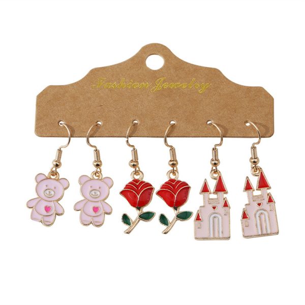 Cute Pattern Pendant And Earrings Set Small And Personalized