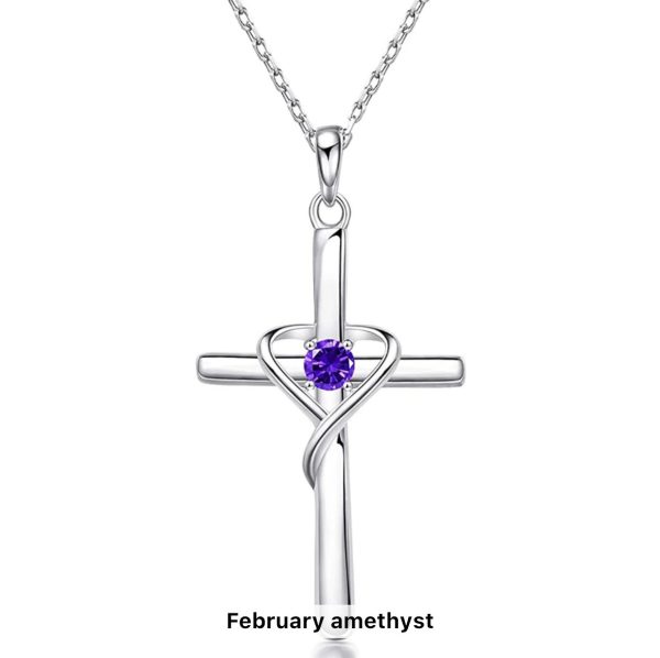 S925 Sterling Silver Cross Frame Pendant Clavicle Chain