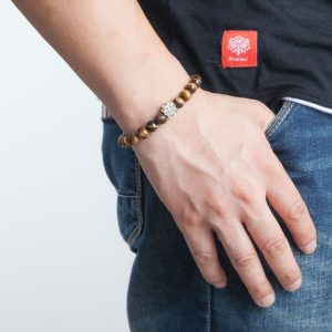Volcanic Rock Tigereye Yoga Bracelet