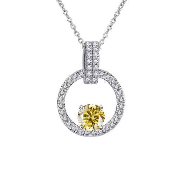 Pink Diamond Necklace Women's V-shaped Round Bag New