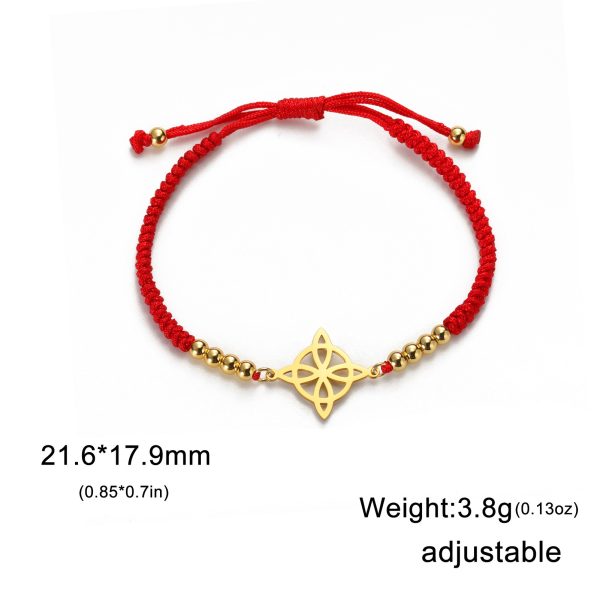 Stainless Steel Bracelet Simple And Adjustable Red Rope Bracelet