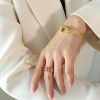 Trendy Fashion Hip Hop Style Titanium Steel Gold Plated Personalized Bracelet