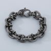 Retro Style Black Square Rivet Stainless Steel Men's Bracelet