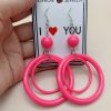 High Sense Hollow Out Stitching Circle Ear Rings Female
