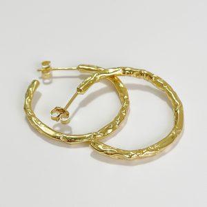 Exaggerating Unique Fashion Irregular Sculptural Feel C-shaped Circle Metal Anisotropic Large Earrings