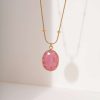 aa763780-754b-4188-83df-bda93e6e008e_trans.jpeg Rhodochrosite 18K Gold Titanium Steel Necklace Women's Fashion All-match High Sense