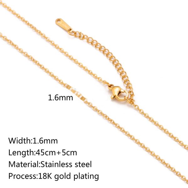 Stainless Steel Vacuum Vapor Plating 18K Gold Necklace