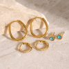 Stainless Steel Circle With High-end Zircon Earrings
