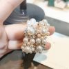 Silver Needle Temperament Pearl Circle Earrings Female Net Red