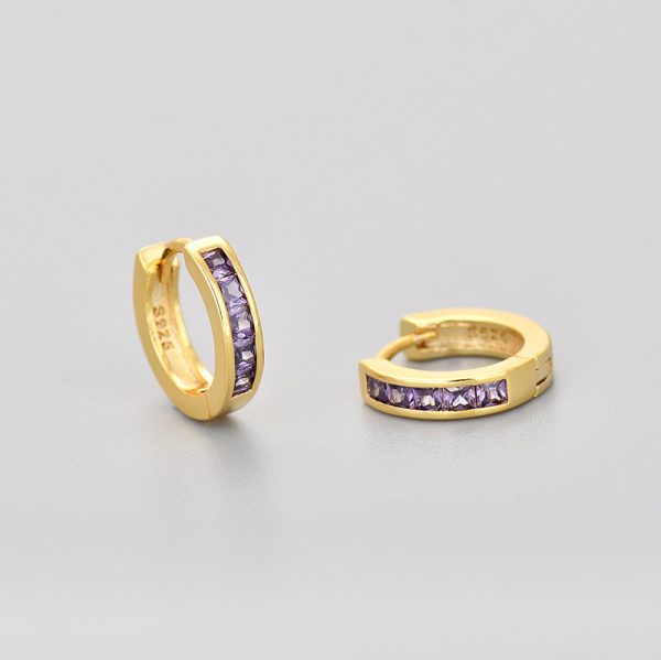 European And American Simple Circle Zircon Earrings