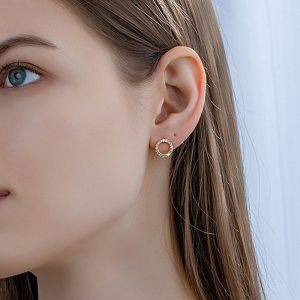 New Simple Circle Ear Studs Super Shiny Elegant