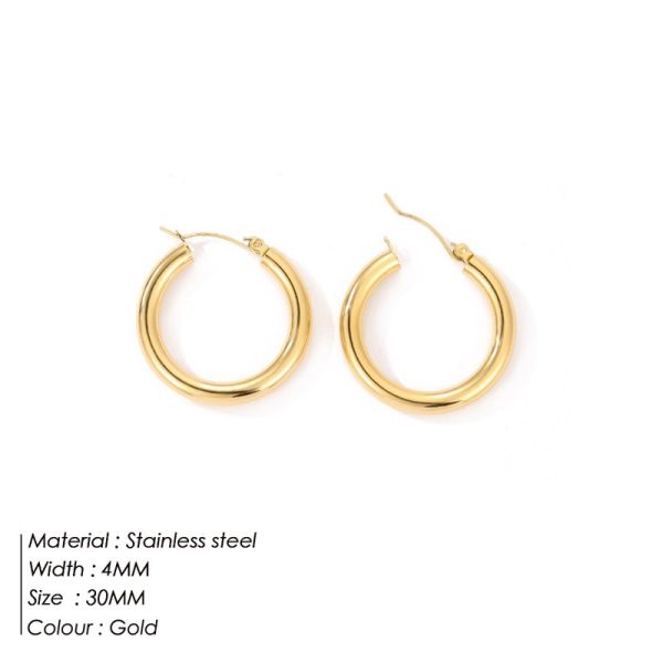 Broad Round Hoops Earrings