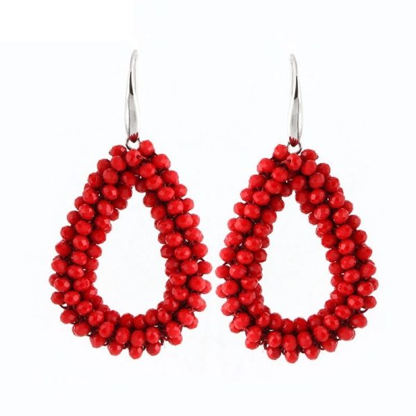 Drop-shaped Glass Crystal Earrings