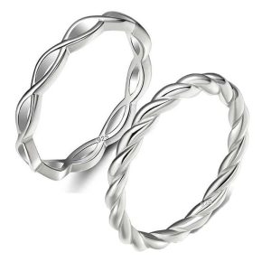 Simple Silver Jewlary Cross Twist Ring