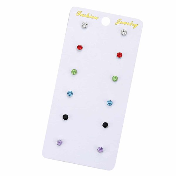 Diamond Stud Earrings 6 Pairs Combination Set Cycle Stud Earrings High-end Fashion Hot Selling Ear Rings