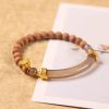 Sandalwood Smoke Purple Agate Double Bracelet