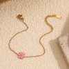 Gold Drop Oil Serrated Petal Bracelet For Women