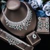 Bridal Set 3A Zircon Necklace Earring Ring Four-piece Set