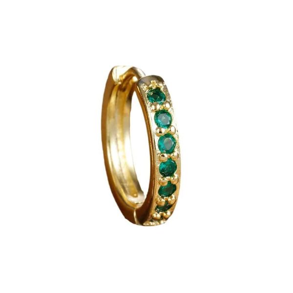 Trendy Circle Zircon Perforated Stud Earrings
