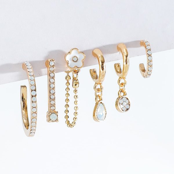 European And American Asymmetric Stud Earrings Set