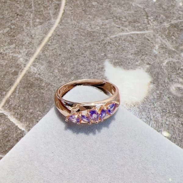 Rose Gold Zircon Color-retaining Electroplated Ring