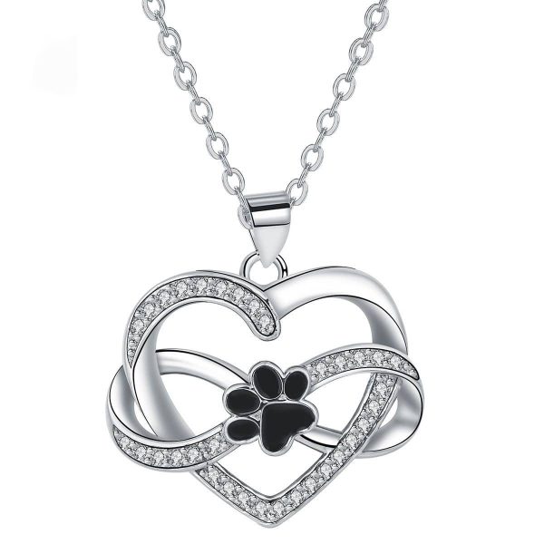 New Infinite Symbol Love Paw Print Necklace For Women