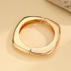 Beautiful Square Glossy Metal Texture Open-end Bangle Bracelet