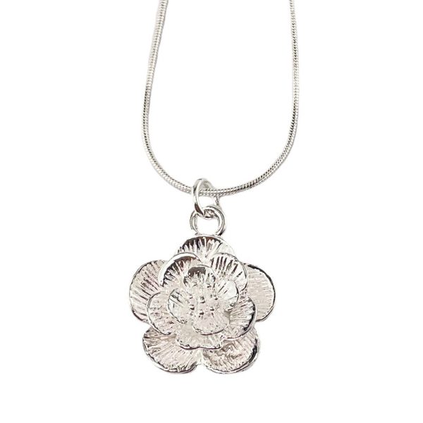 Silver Plated New Peony Necklace