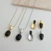 New Chinese Style Accessories Irregular Stitching Black Onyx Necklace Women