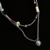 New Chinese Style Summer Lazy Colorful Natural Stone Titanium Steel Necklace