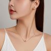 Real Gold Plated Small Bee Earrings Necklace Set, Garden Style Insect S925 Silver Jewelry