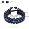Natural Stone Frosted Stone Beaded Bracelet Iron Ore Double Wrap Braided Bracelet