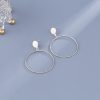 Exaggerated And Personalized Metal Circle Earrings Simple
