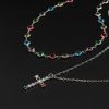 Crystal Cross Necklace Men's Retro High Sense