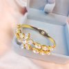 Japanese And Korean New Zircon Flower Titanium Steel Bracelet For Women