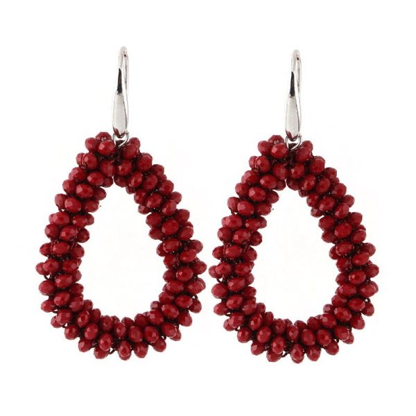 Drop-shaped Glass Crystal Earrings