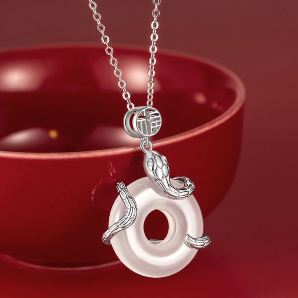 Winding Snake Blessing Necklace Female New Year Clavicle Chain