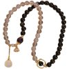 All-Match Gold Obsidian Lotus Seedpod Pendant Natural Gray Agate Double Ring Crystal Bracelet For Women