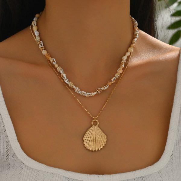 acdec2eb-a8cc-4dc7-be0d-5cd1f0f4d7f5.jpg Simple Metal Shell Pendant Temperament Wild Design Conch Clavicle Chain
