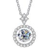 Live Hot S925 Sterling Silver Pulsatile Heart Moissanite Pendant Female Light-chasing Smart Clavicle Chain Moissanite Necklace